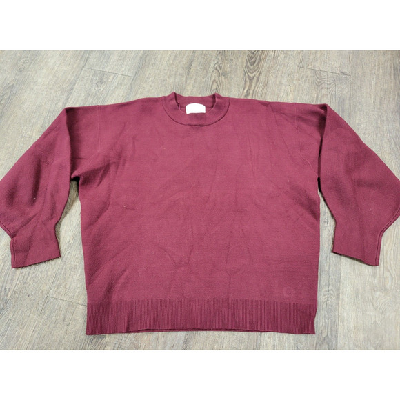 ALL ROW Burgundy Dark Red Crewneck Boxy Sweater Sweatshirt Small - Picture 1 of 6